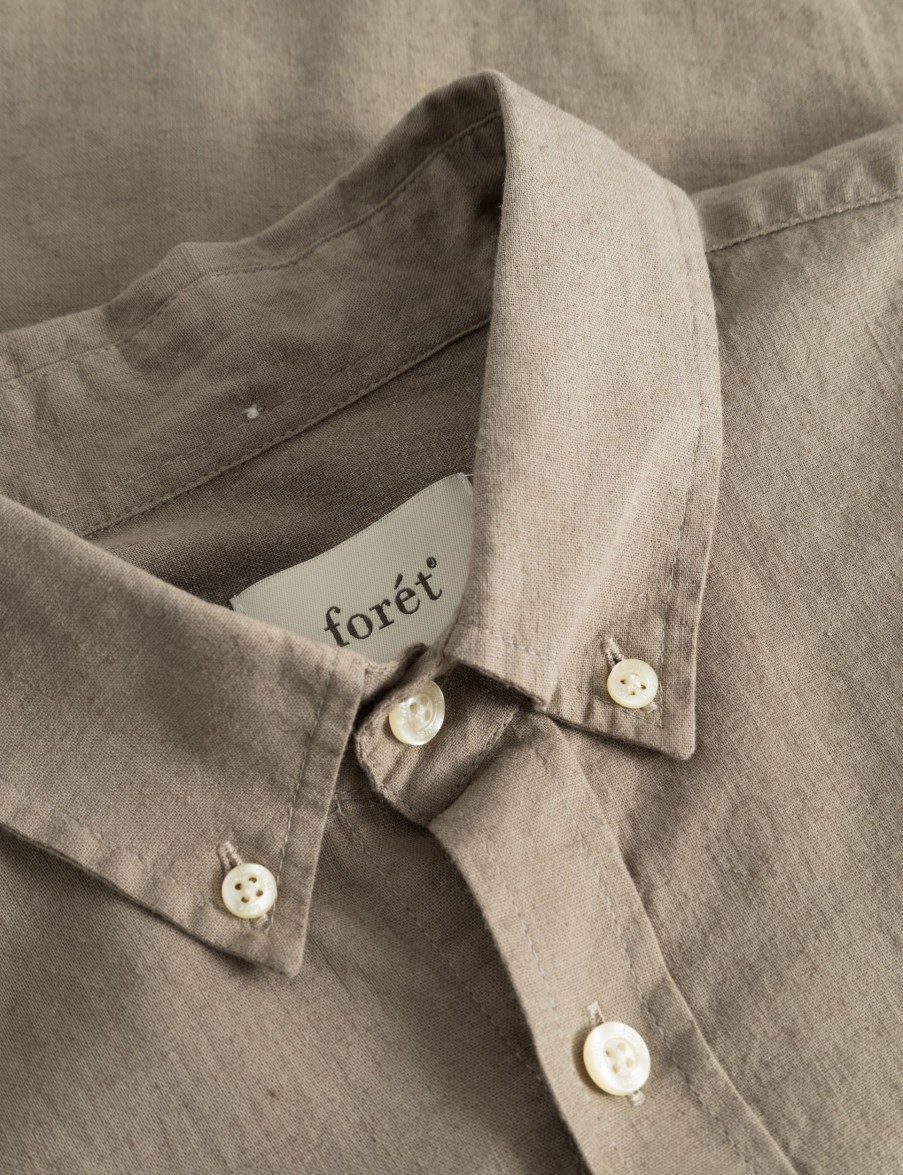 Forét Serene Linen Shirt-Taupe | Shirts