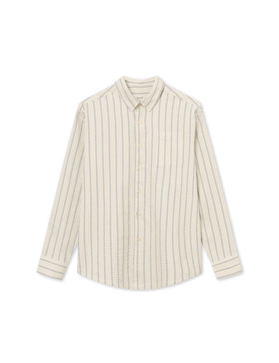 Forét Crest Dove Shirt-Blue Stripe | Shirts