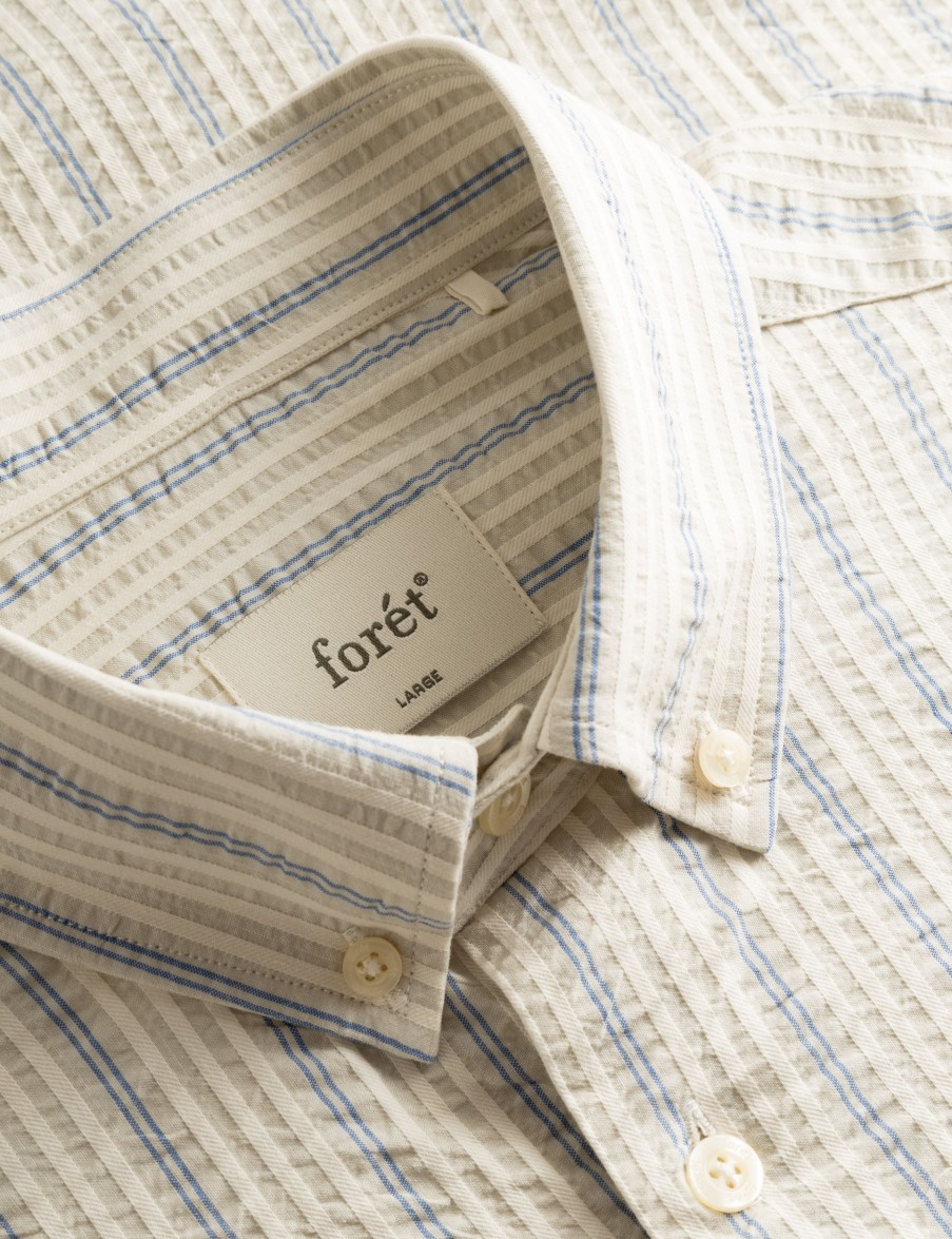 Forét Crest Dove Shirt-Blue Stripe | Shirts