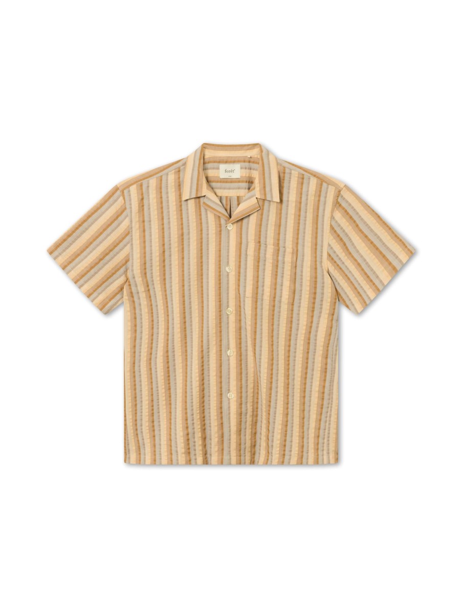 Forét Otter Seerssucker Ss Shirt-Rubber Stripe | Shirts