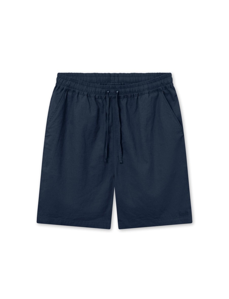 Forét Serene Linen Shorts-Navy | Shorts