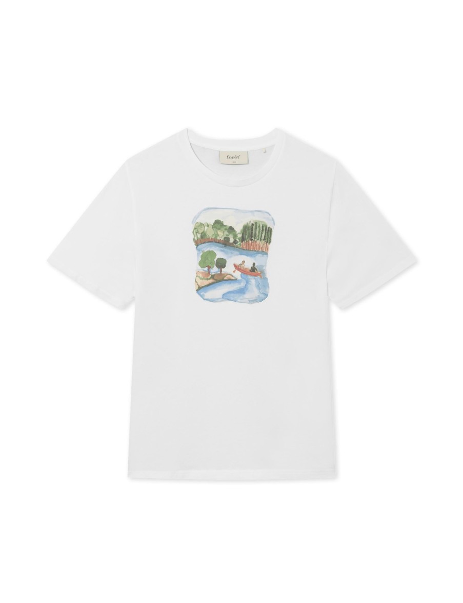 Forét Canoe T-Shirt-White | T-Shirts