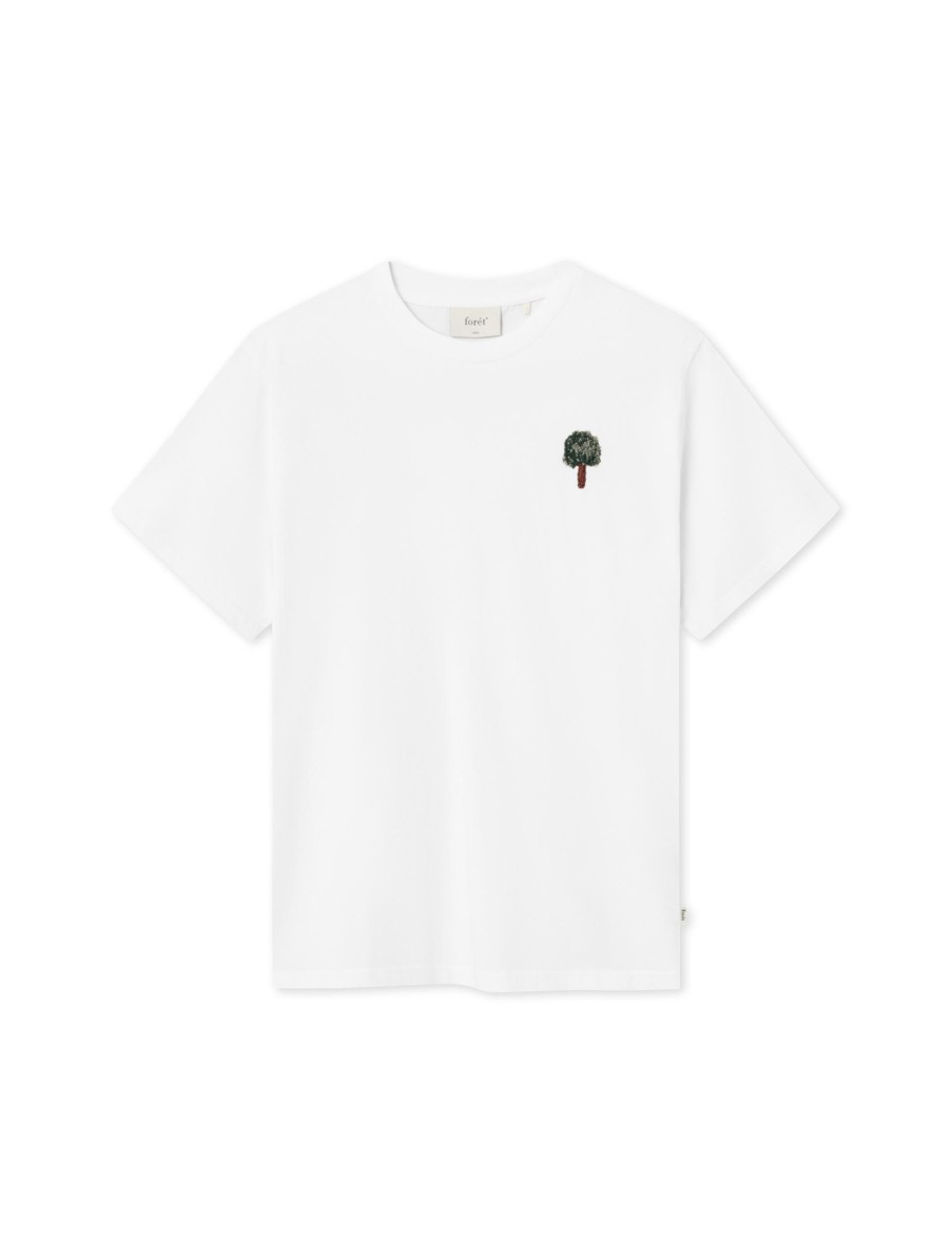 Forét Spear T-Shirt-White/Dark Green | T-Shirts