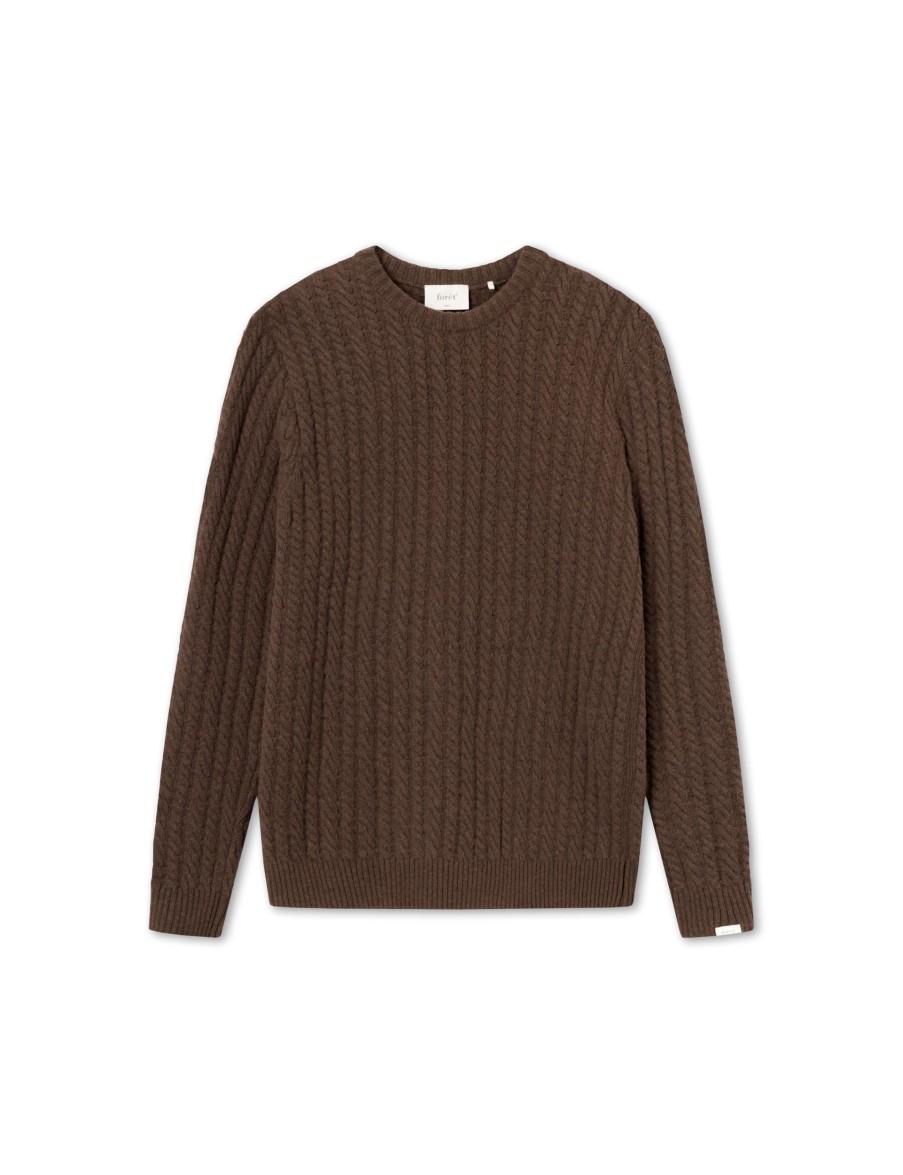 Forét Glen Cable Knit-Brown | Knitwear