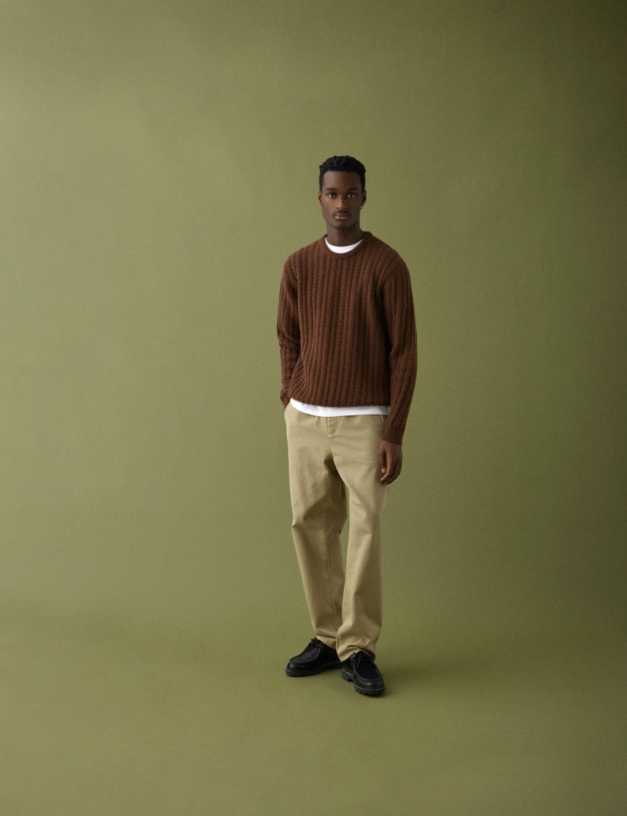 Forét Glen Cable Knit-Brown | Knitwear