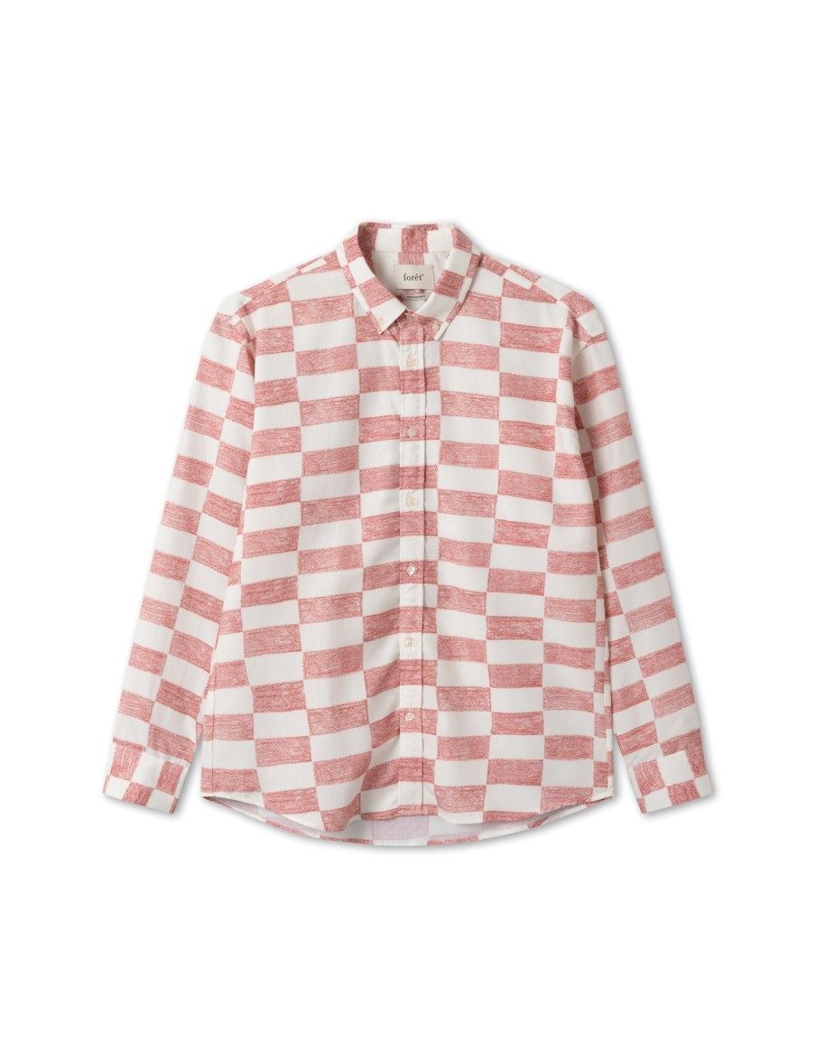 Forét Port Tencel Ripstop Shirt-Brick Print | Shirts