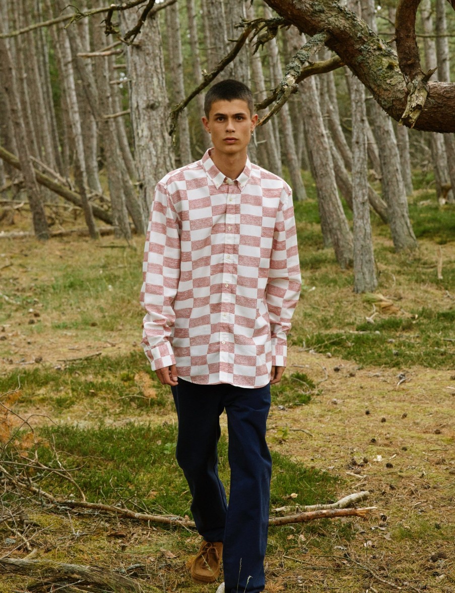 Forét Port Tencel Ripstop Shirt-Brick Print | Shirts